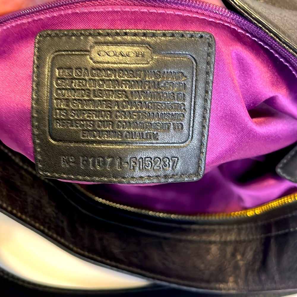 Coach Zoe Leather Gold Studded Shoulder Bag: S-M - Picture 12 of 12